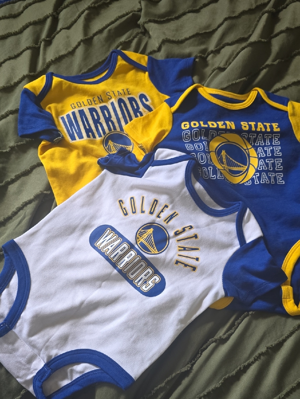 NBA Golden State Warriors Infant Bodysuit Set - Blue, Yellow, White
